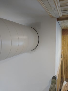 HVAC conduit before trim installed around it